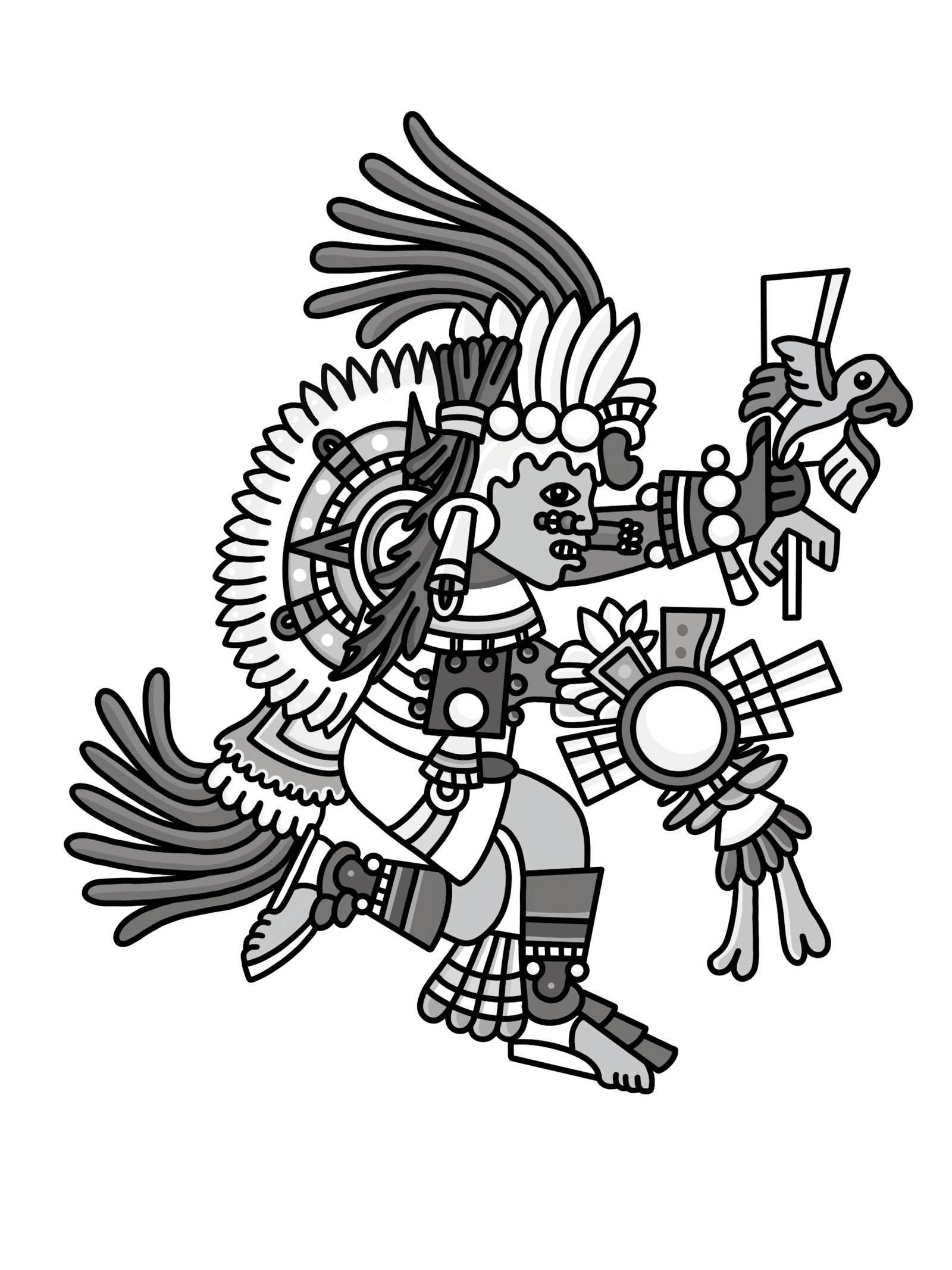 Tonatiuh, ilustracion creada por Alicia Rocha Novoa