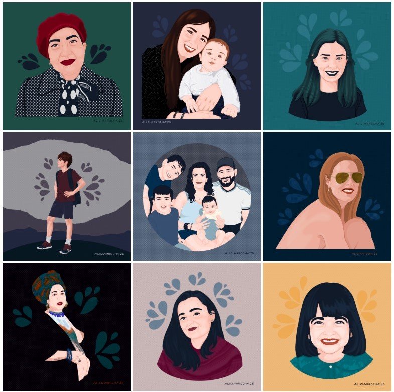 9 retratos proyecto 365 días creados por Alicia Rocha Novoa
